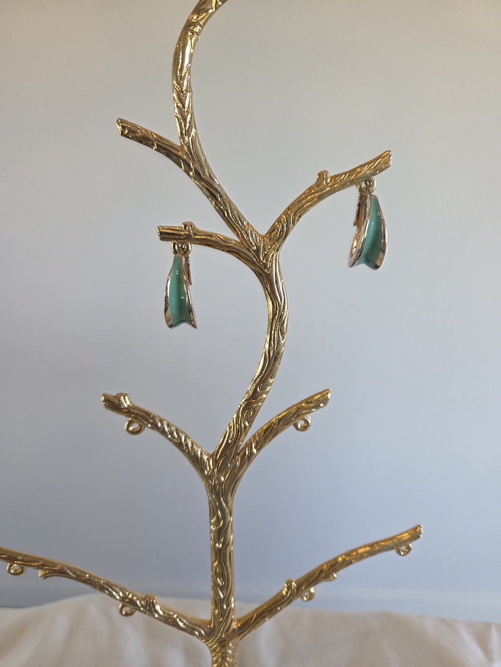 Gold-Tone Teal Drop Earrings - Women Jewelry